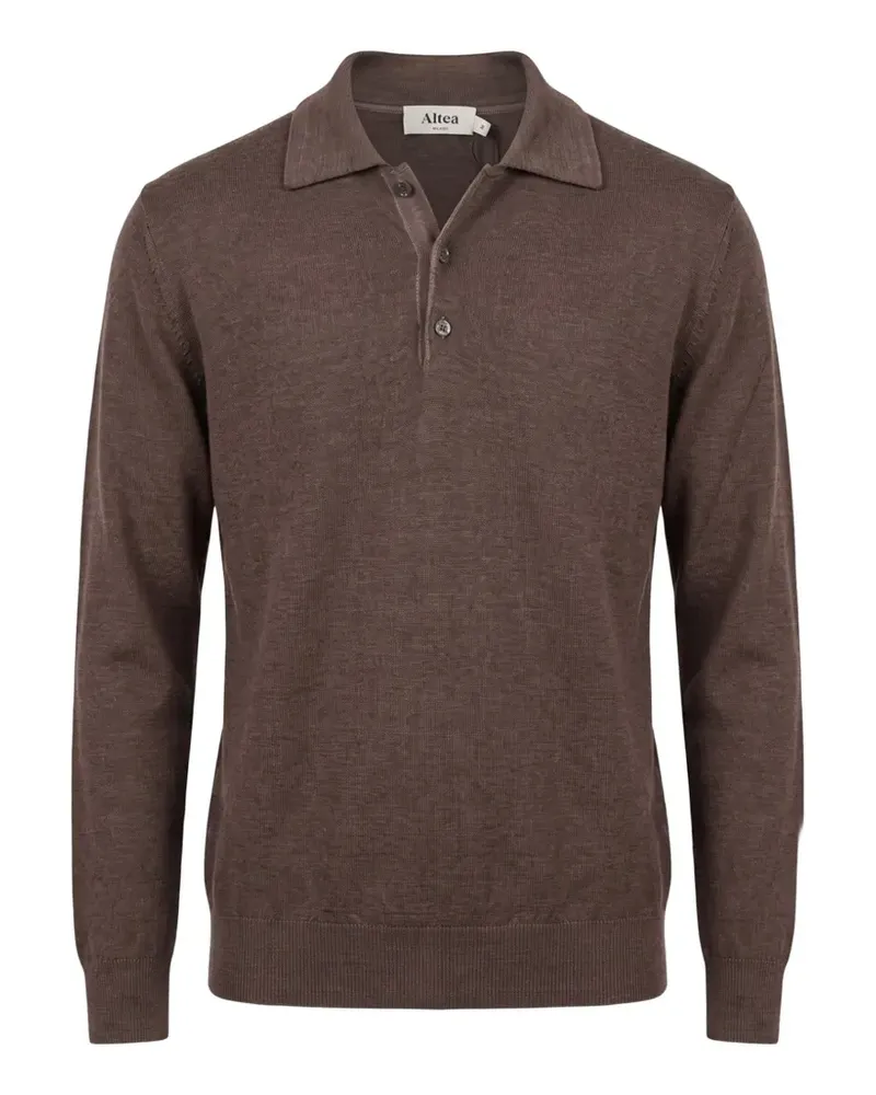 Altea Langärmeliges Poloshirt - Braun Braun