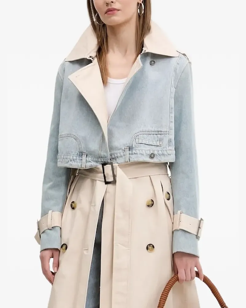 Desigual Trenchcoat mit Jeanseinsätzen - Blau Blau