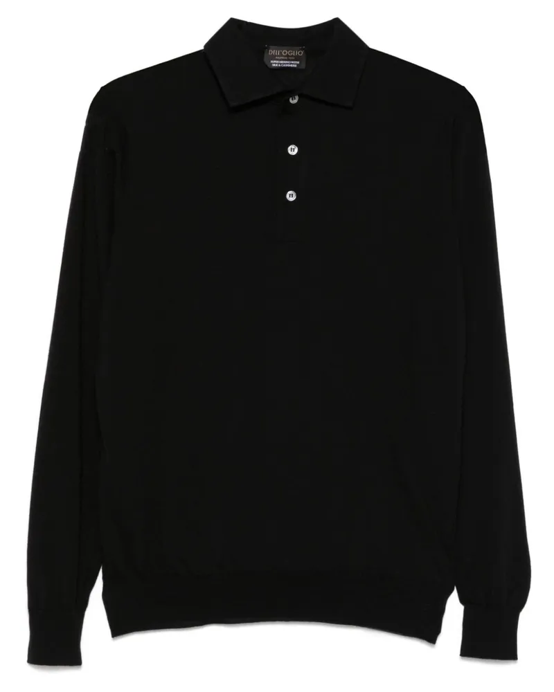 Dell'oglio Fein gestricktes Poloshirt - Schwarz Schwarz