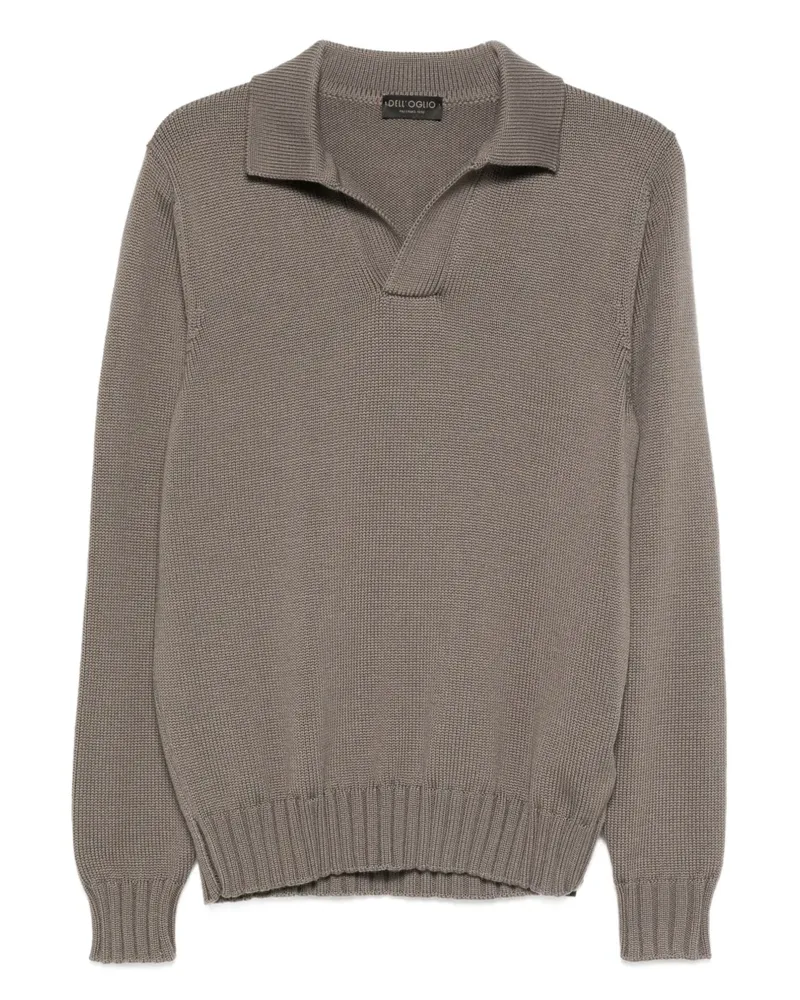 Dell'oglio Pullover mit Poloshirtkragen - Grau Grau