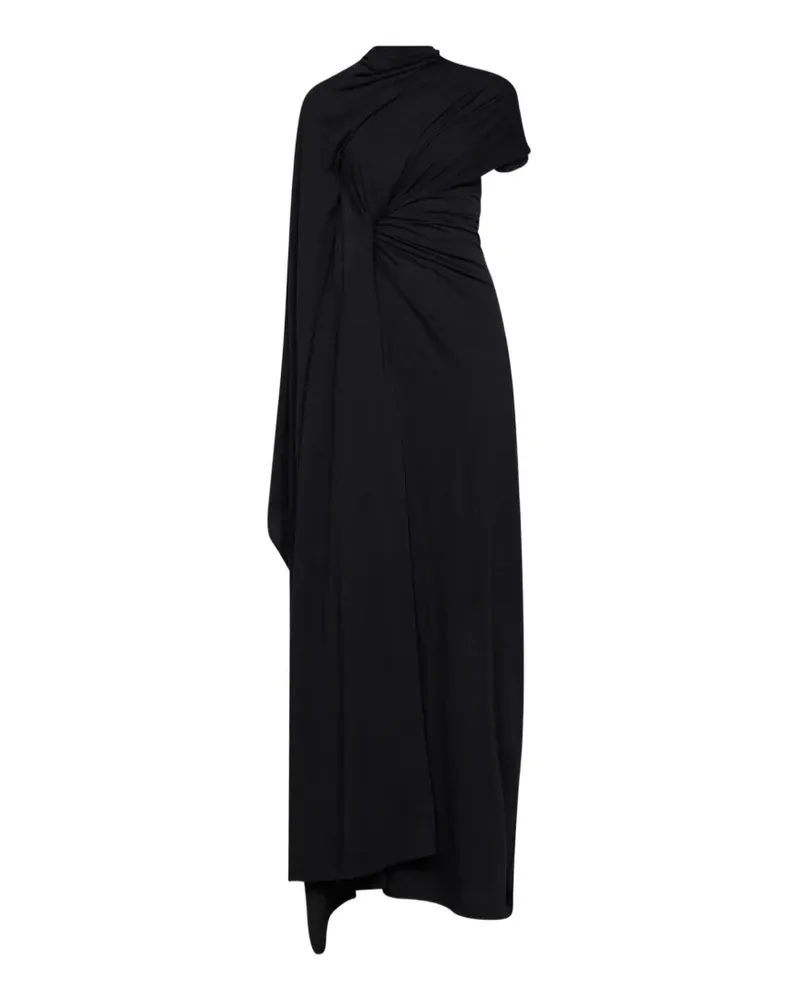 Balenciaga Drapiertes Cape-Kleid in Schwarz Schwarz