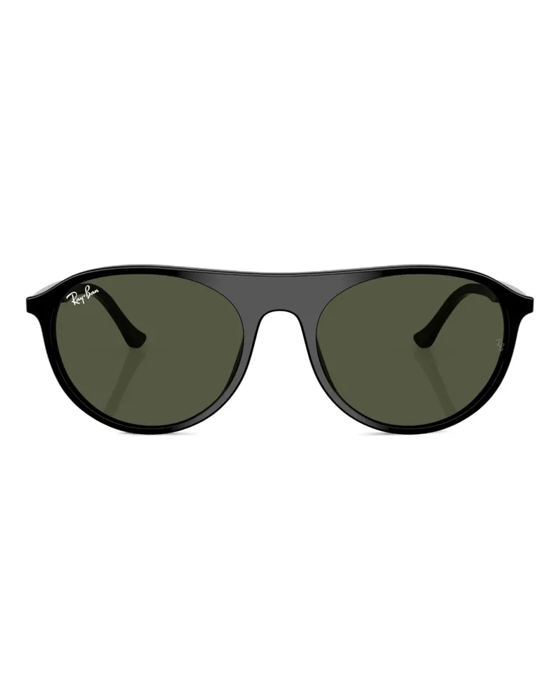 Ray Ban Sonnenbrille mit rundem Gestell - Schwarz Schwarz