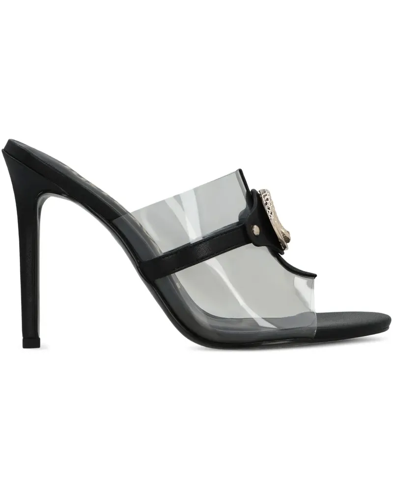 Just Cavalli Transparente Mules mit Logo-Schild 100mm - Weiß Weiß