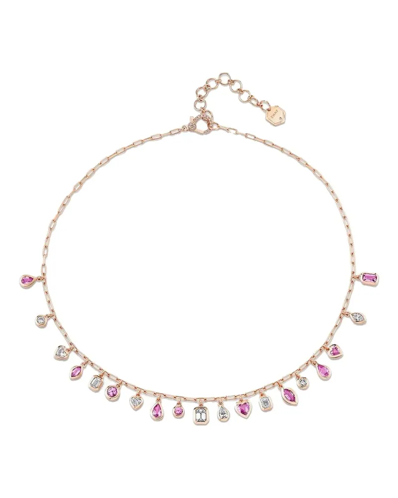 SHAY 18kt Rotgoldhalskette mit Saphiren und Diamanten - Rosa Rosa