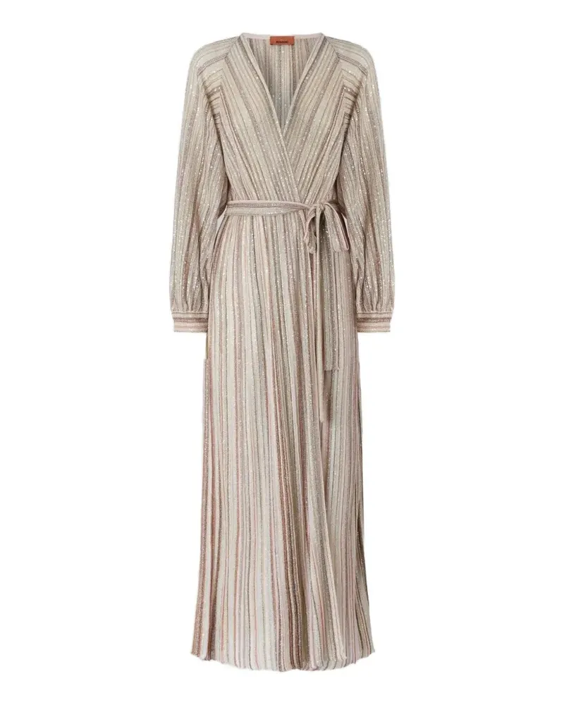 Missoni Gerippter Cardigan mit Gürtel und Pailletten - Rosa Rosa