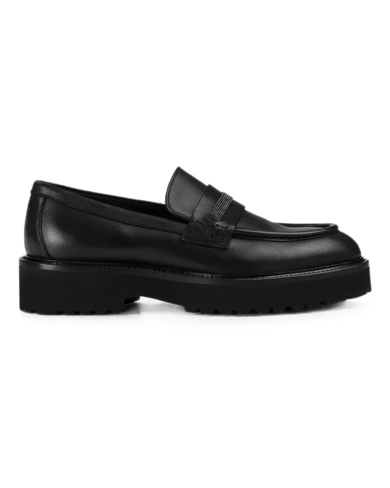 Doucal´s micro-stud detail leather loafers - Schwarz Schwarz