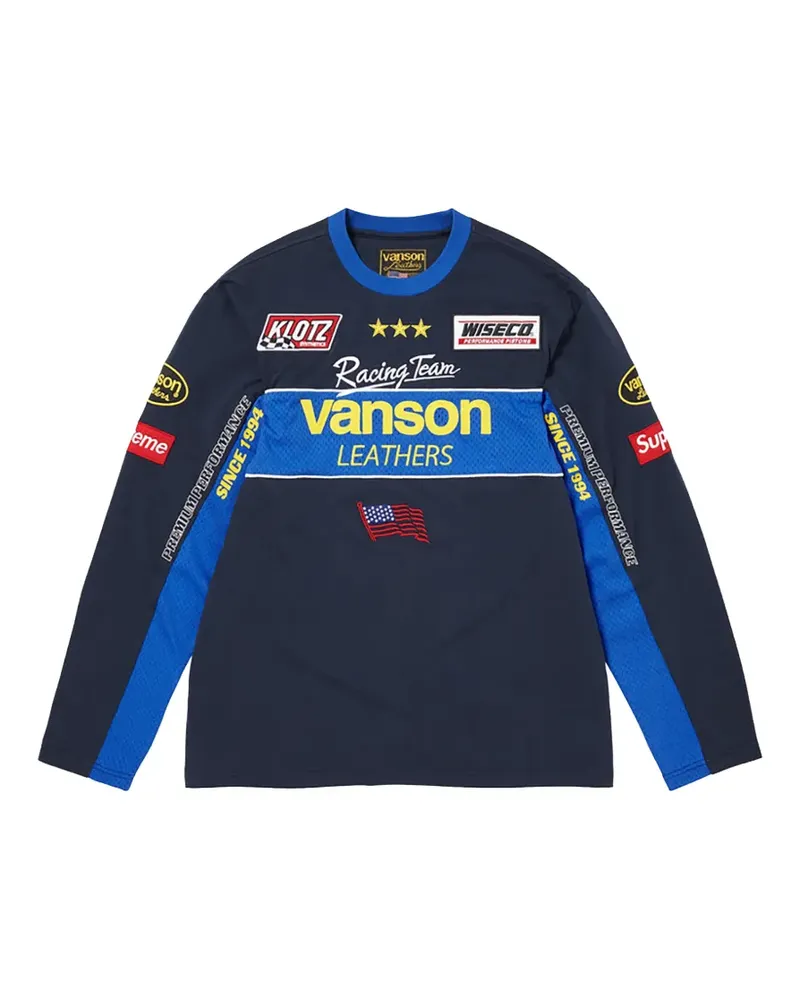 Supreme Being x Vanson Leathers Langarmshirt - Blau Blau