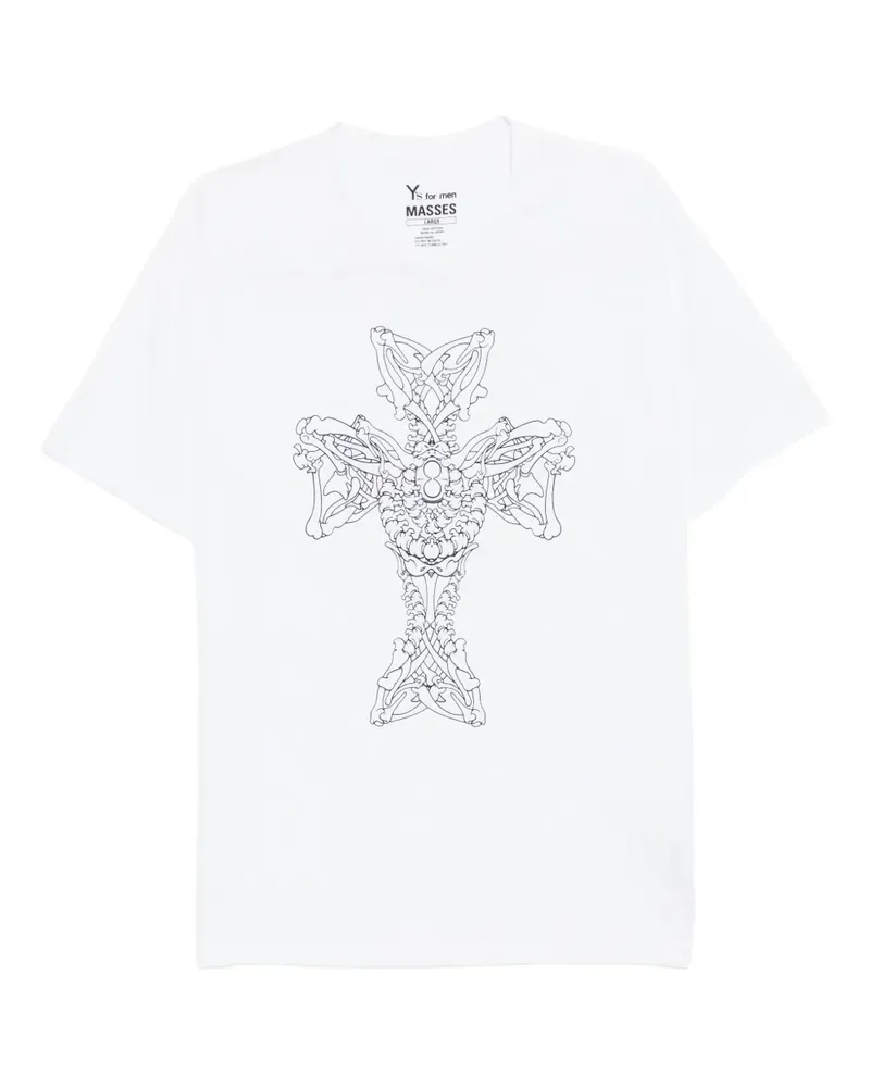 Yohji Yamamoto graphic-print cotton T-shirt - Weiß Weiß
