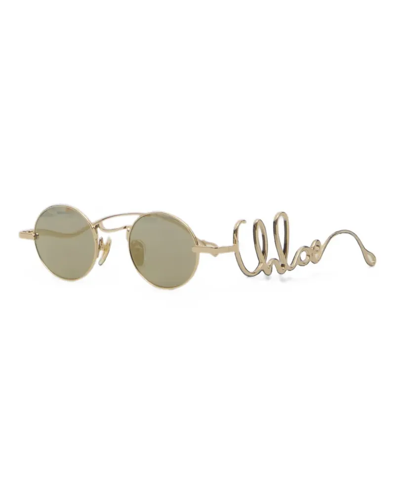 Chloé Runde Icon Sonnenbrille - Gold Gold