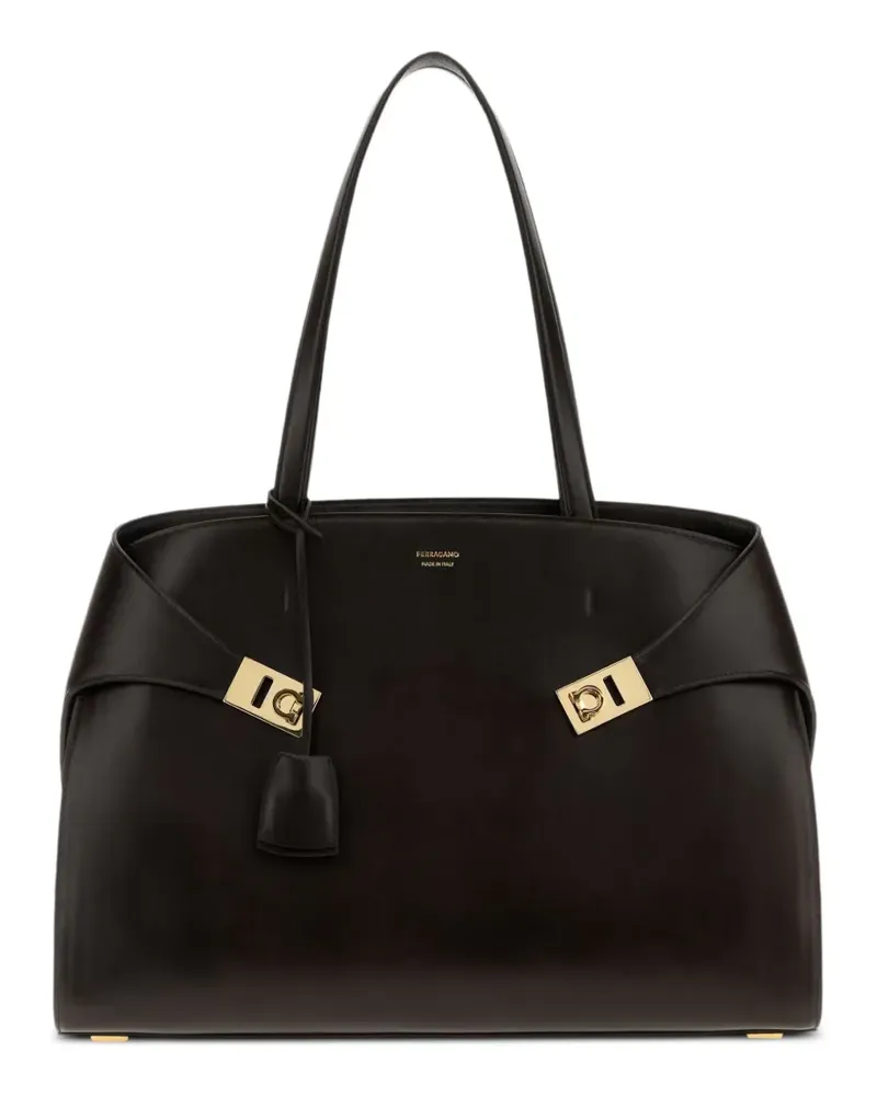 Ferragamo Hug Tote Bag mit Spangendetail - Schwarz Schwarz