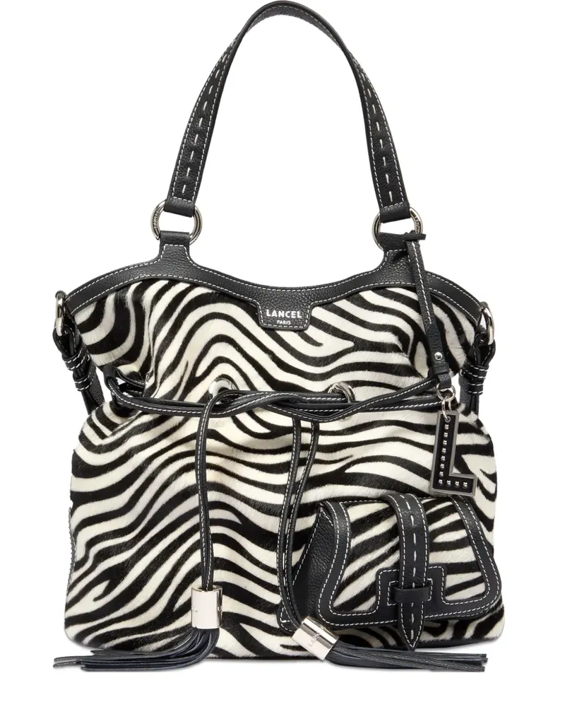 Lancel Premier Flirt Beuteltasche mit Zebra-Print - Weiß Weiß