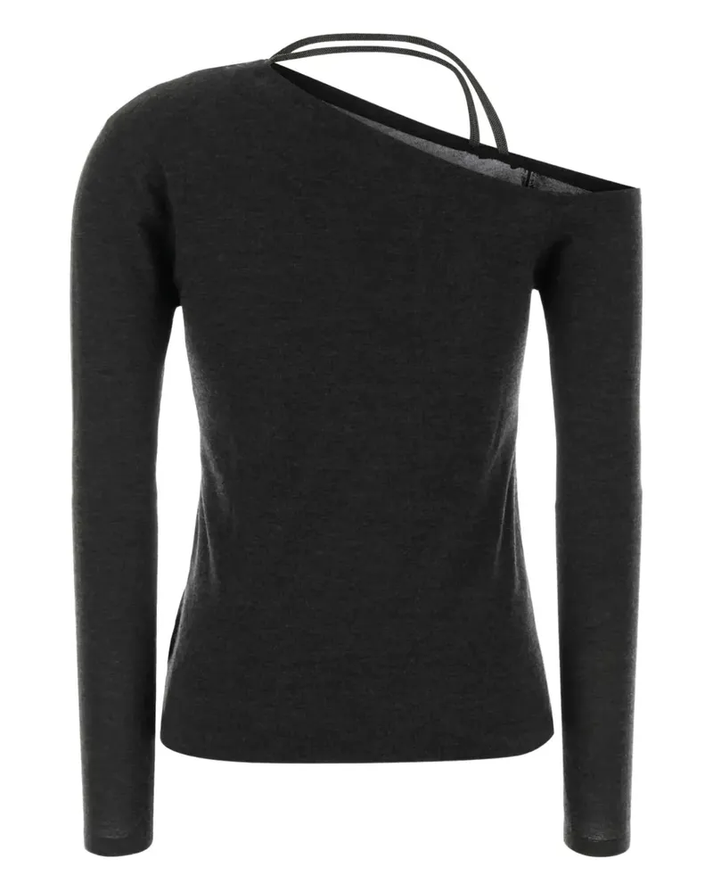 Brunello Cucinelli one-shoulder strap sweater - Grau Grau