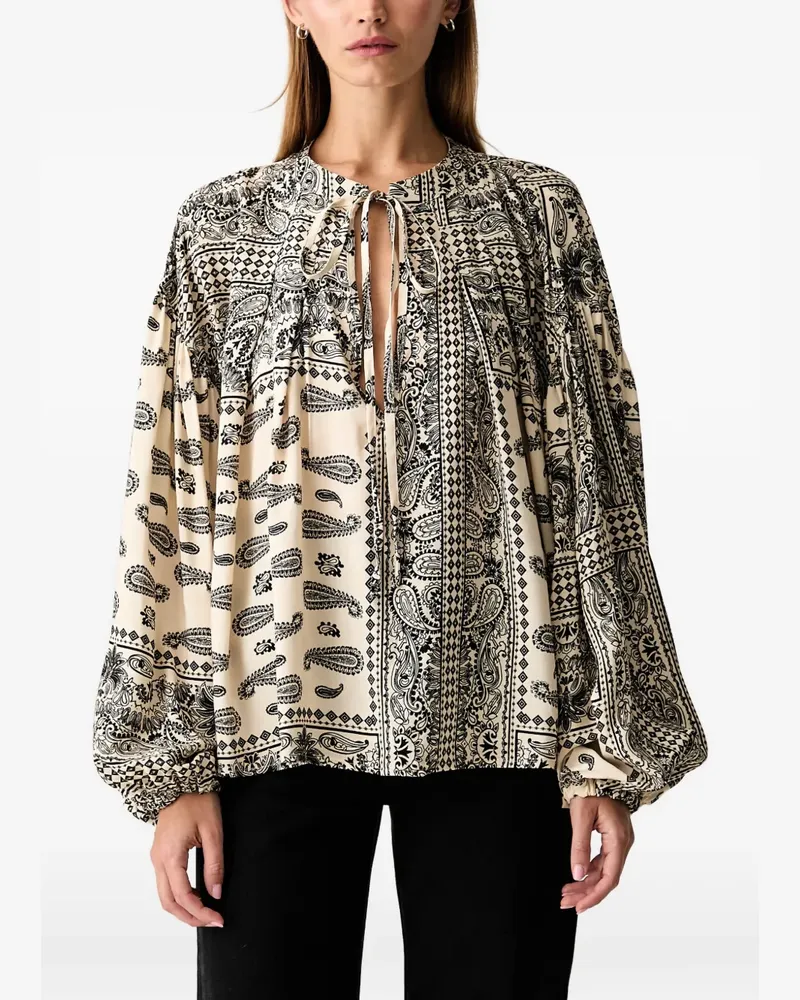 VICOLO Bluse mit Paisley-Print - Schwarz Schwarz