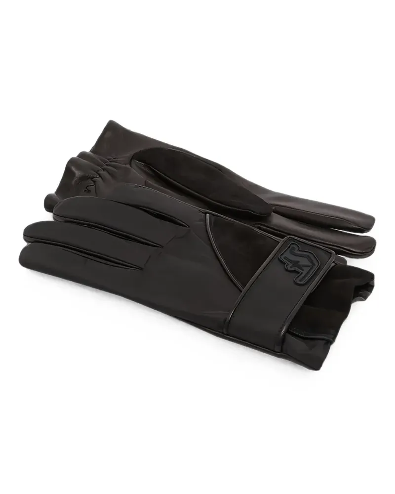 Ferragamo Handschuhe mit Logo-Patch - Schwarz Schwarz
