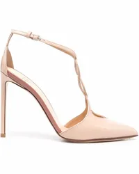 Francesco Russo Spitze Pumps aus Lackleder Nude