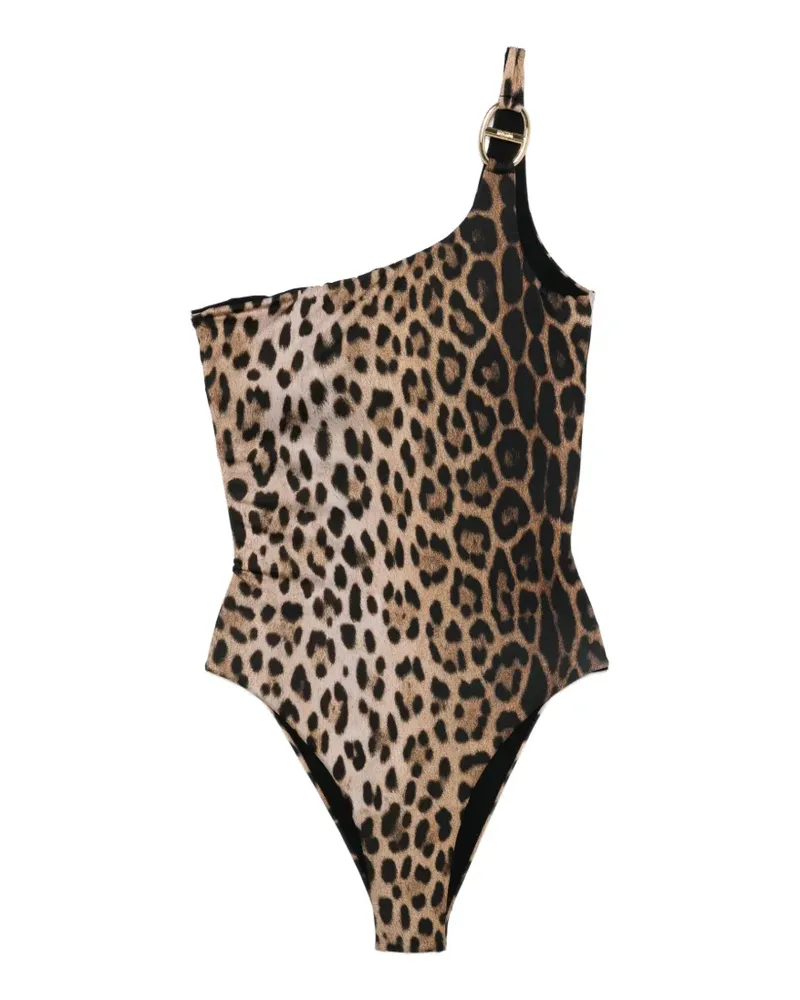 Moschino O-ring leopard-print swimsuit - Nude Nude
