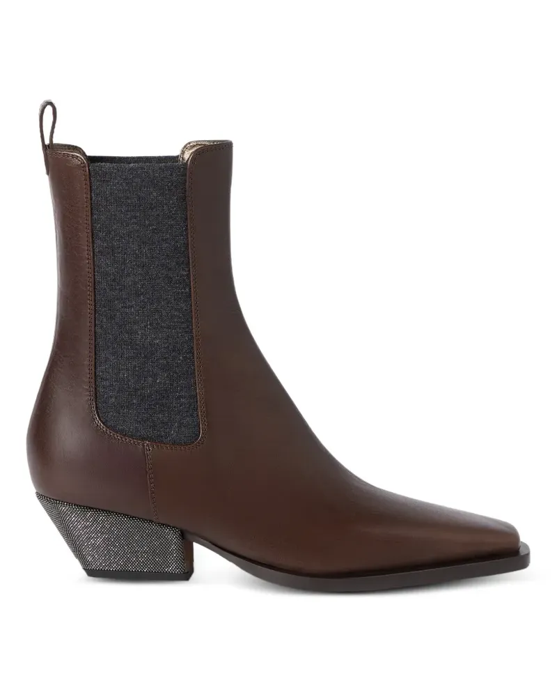 Brunello Cucinelli Chelsea-Boots mit elegantem Absatz - Braun Braun