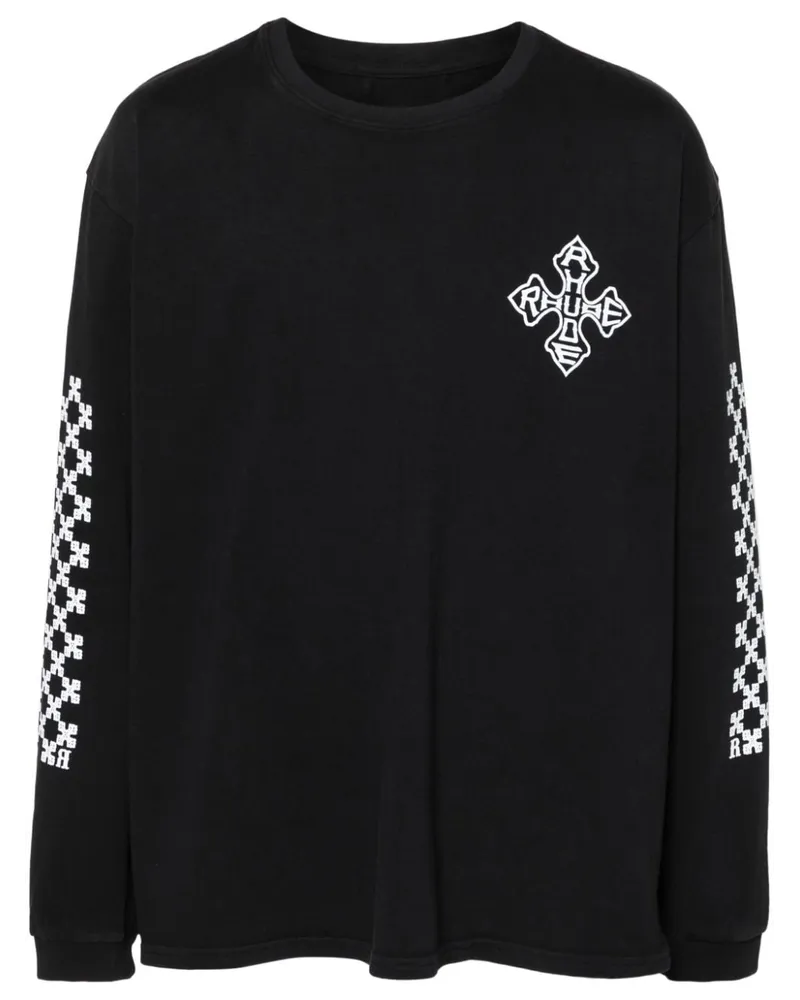 RHUDE Sweatshirt mit Kreuz-Print Schwarz