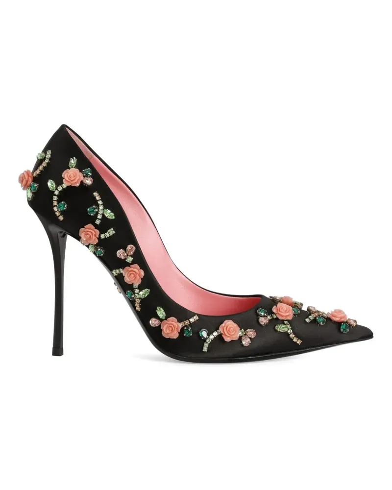 Dolce & Gabbana satin pumps with embellishment - Schwarz Schwarz