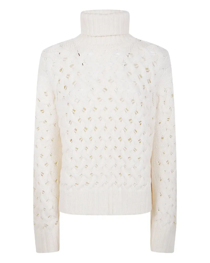 P.A.R.O.S.H. P.A.R.O H. Pullover mit geflochtenem Rollkragen - Weiß Weiß