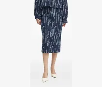 Rock mit abstraktem Print - Blau