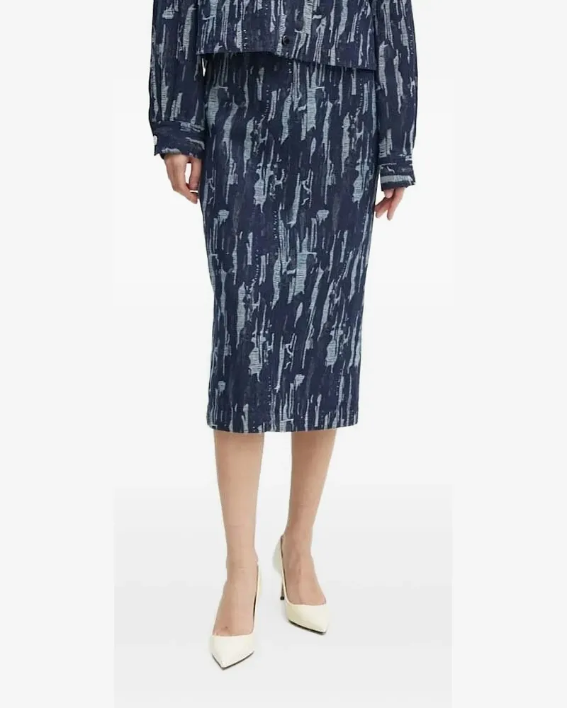 BRUUNS BAZAAR Rock mit abstraktem Print - Blau Blau