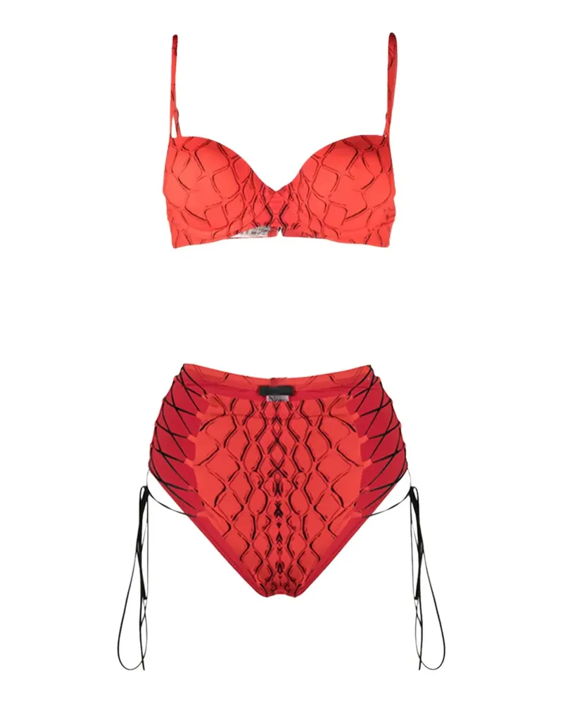 Noire Swimwear Snake Push-Up-Bikini - Rot Rot