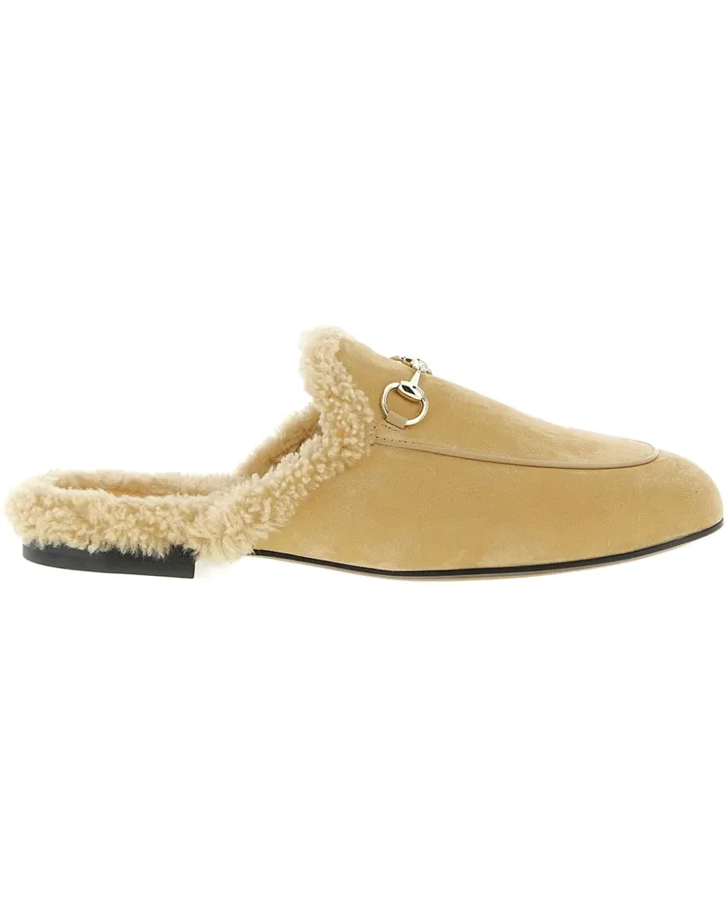 Gucci princetown metal clamp slippers - Nude Nude