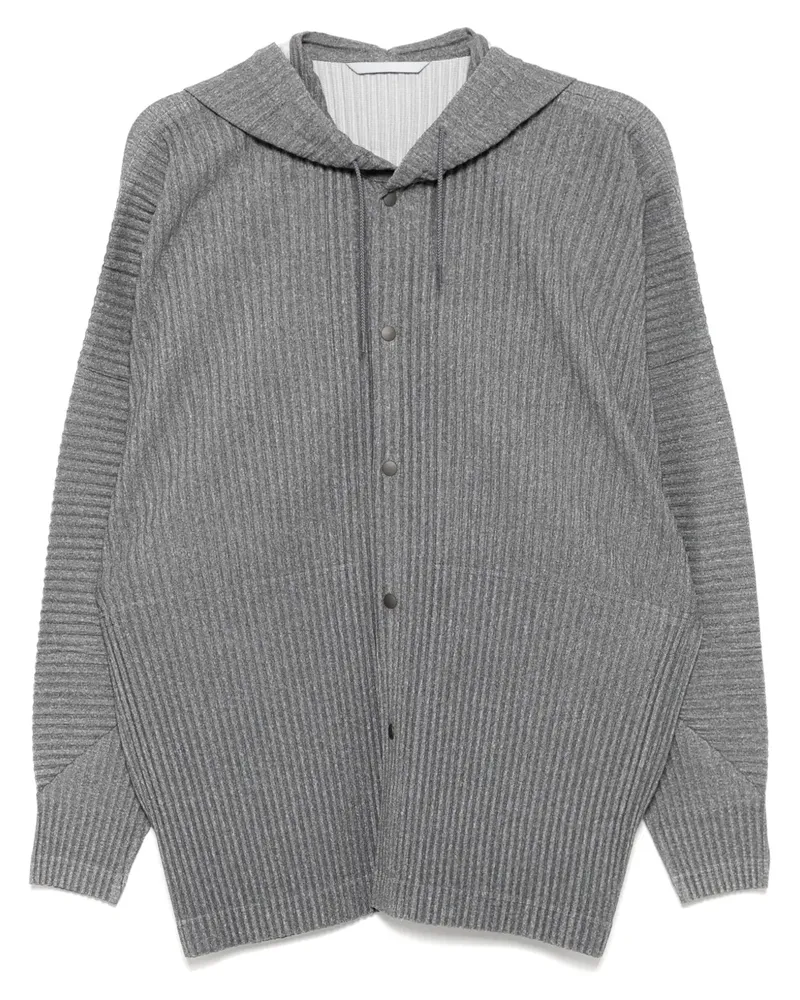 Issey Miyake Plissierte Kapuzenjacke - Grau Grau