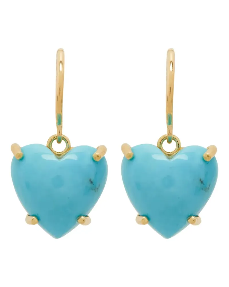 Irene Neuwirth Ohrringe mit Herzanhänger - Blau Blau