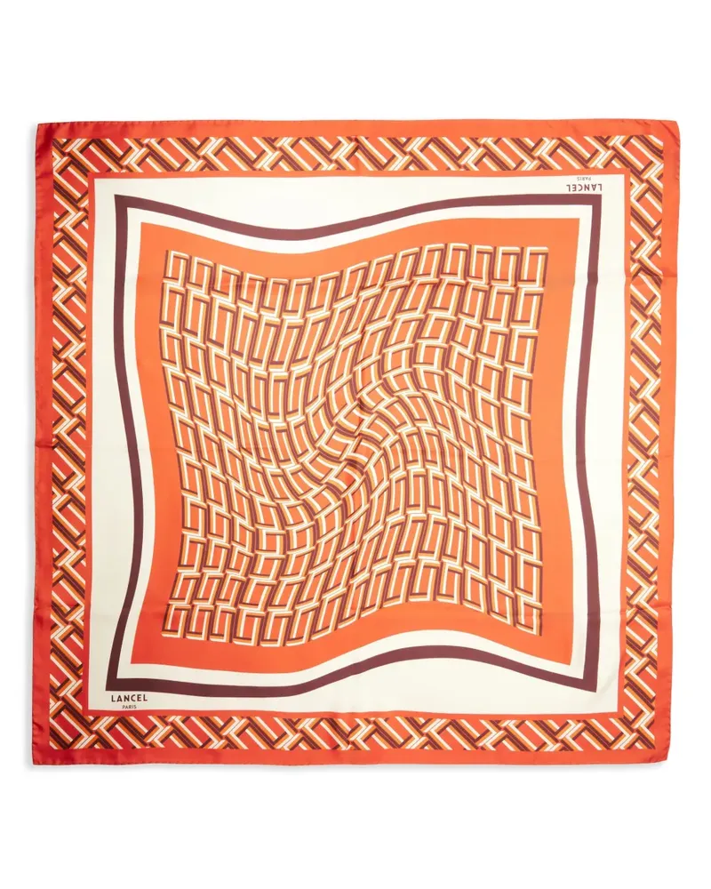 Lancel Schal mit Monogramm - Orange Orange