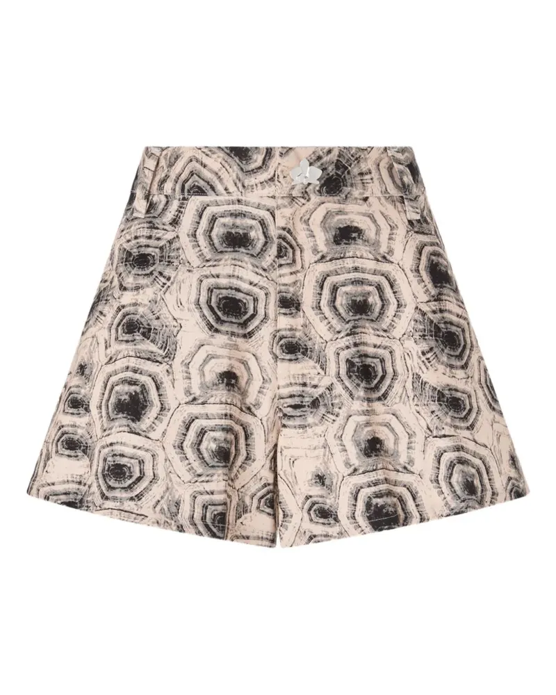 Genny Shorts mit Schildkröten-Print - Braun Braun