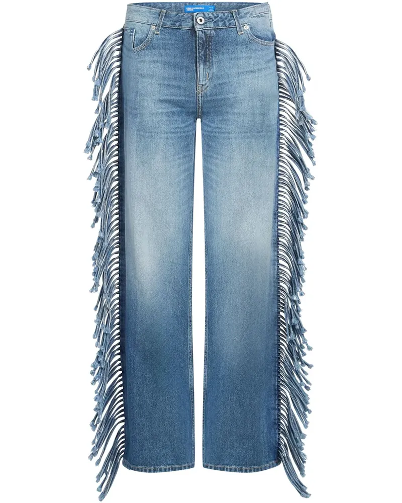 Karl Lagerfeld Jeans mit Fransen - Blau Blau