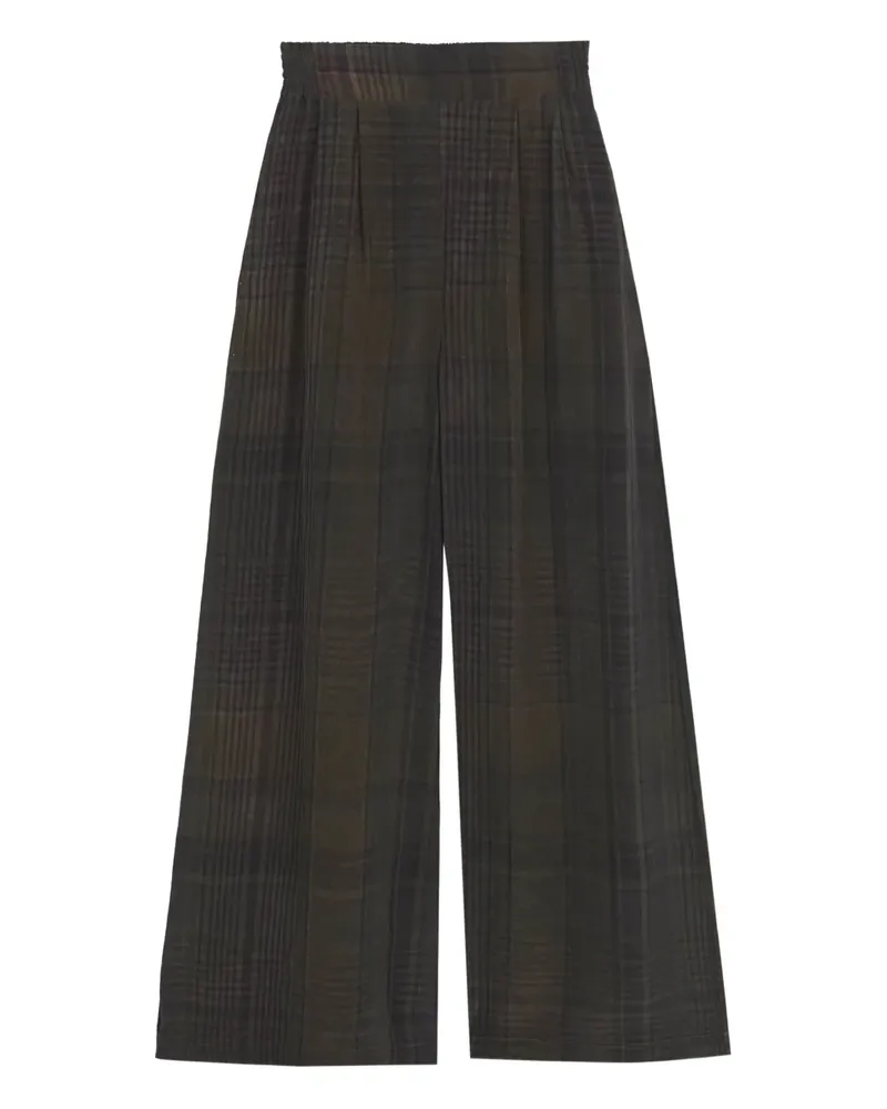 Cortana Agate check pleated trousers - Braun Braun