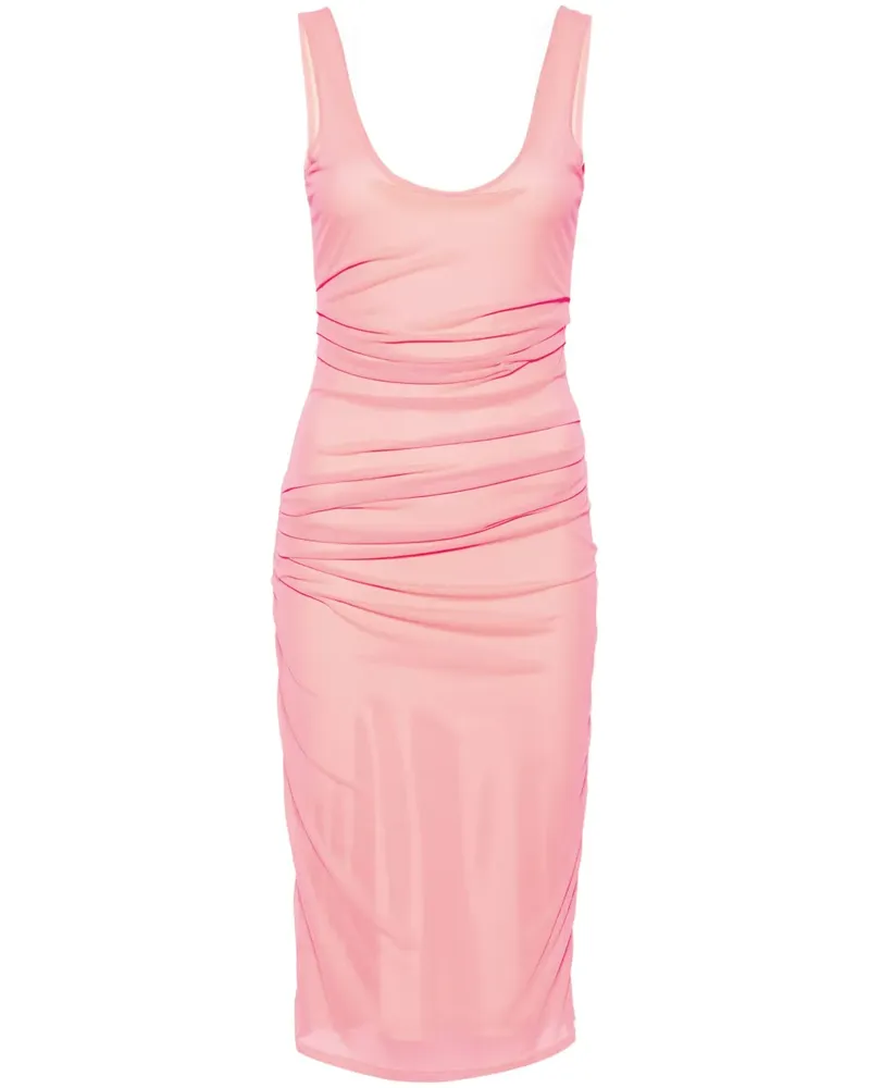 Patrizia Pepe Midikleid aus Mesh - Rosa Rosa
