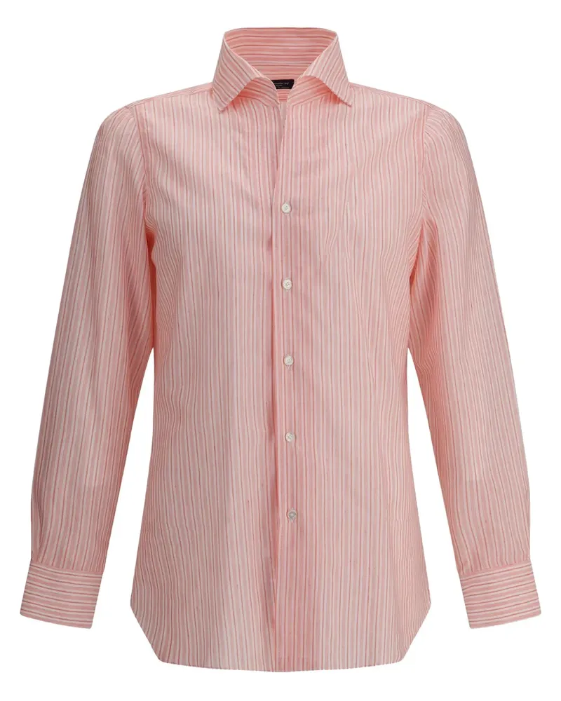 Finamore 1925 Gestreiftes Hemd - Rosa Rosa