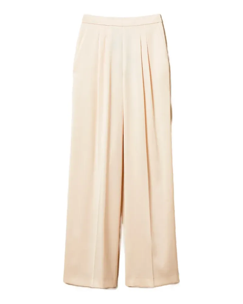 Twin-Set wide-leg satin trousers - Nude Nude