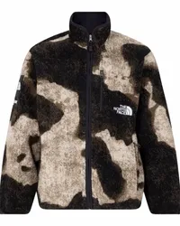 Supreme Being x TNF Fleecejacke mit Bleach-Effekt Braun