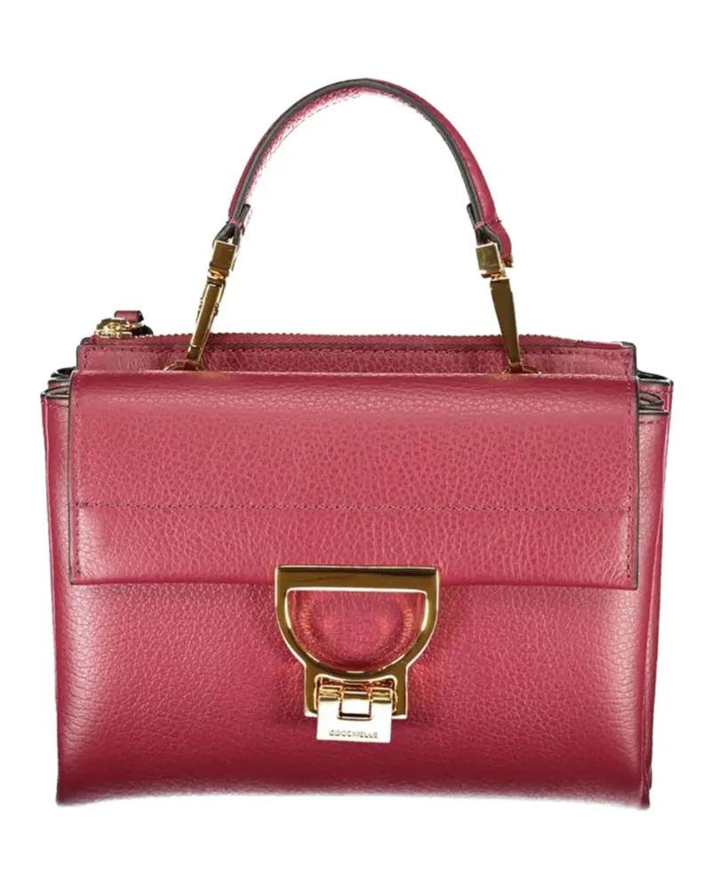 Coccinelle small Arlettis grained leather tote bag - Rot Rot
