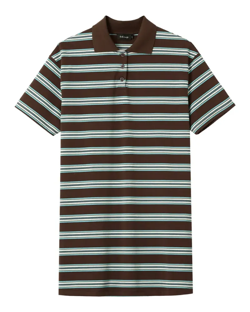 Tout a Coup horizontal-striped polo mini dress - Braun Braun