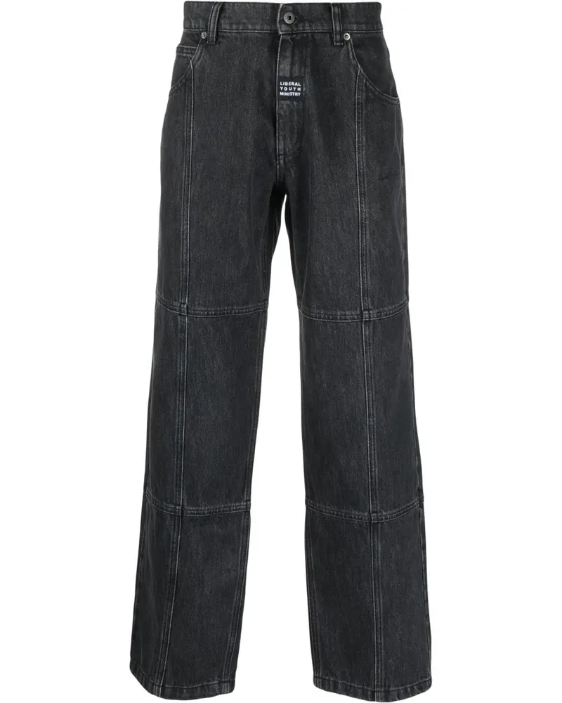 Liberal Youth Ministry Gerade Jeans mit Logo-Patch - Schwarz Schwarz