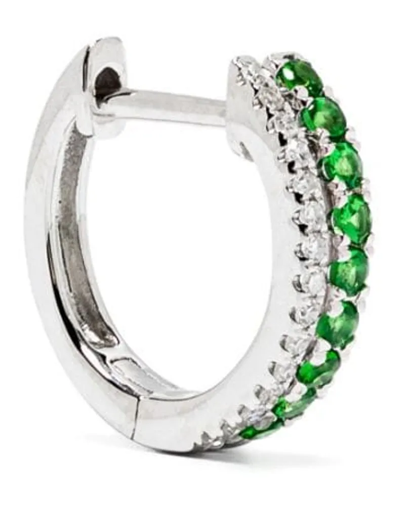 Roxanne First 14kt Row Weißgoldohrring mit Granat - Silber Silber