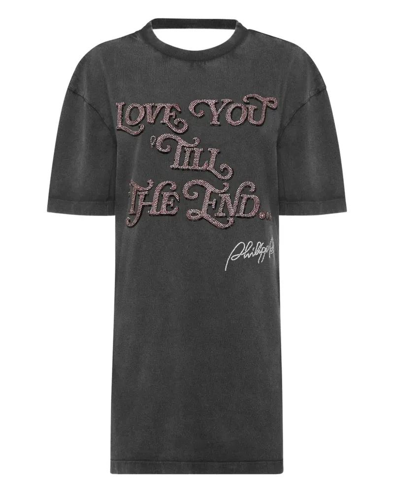 Philipp Plein Rückenfreies Minikleid mit Verzierung - Schwarz Schwarz