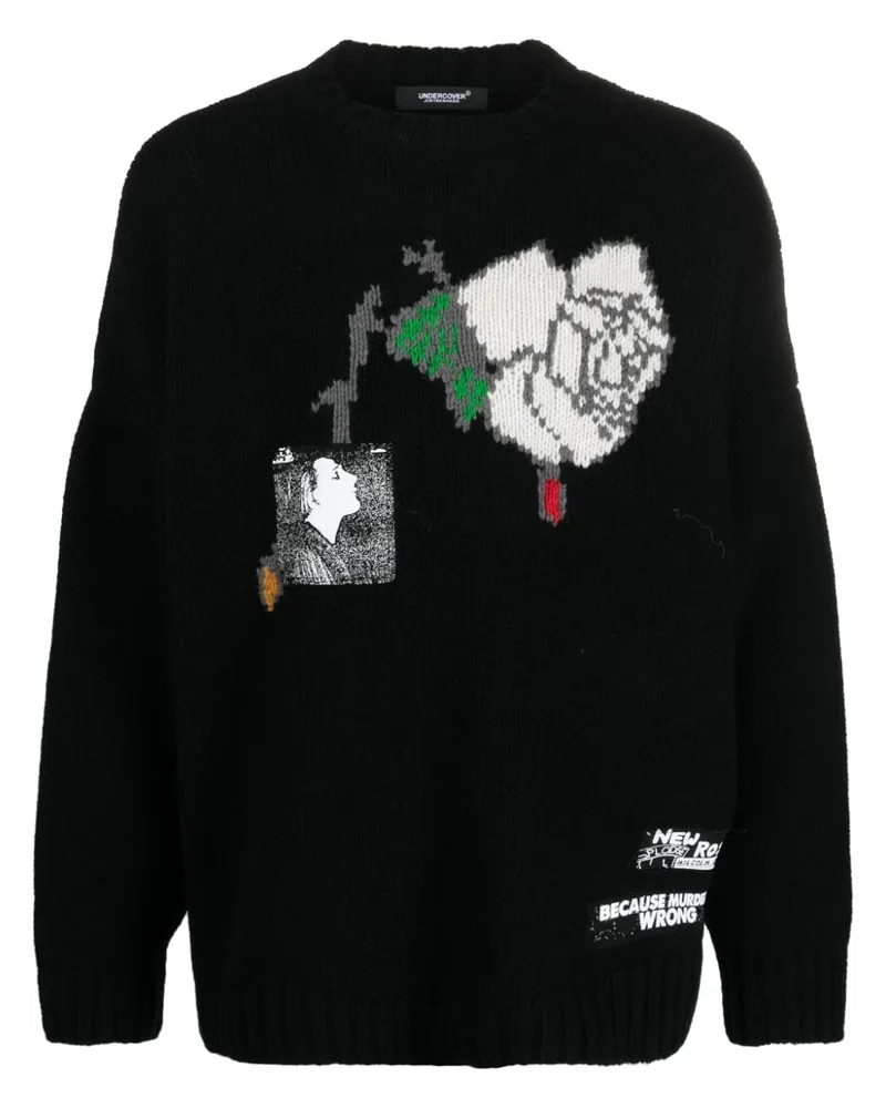 Undercover Pullover mit Illustrations-Print Schwarz