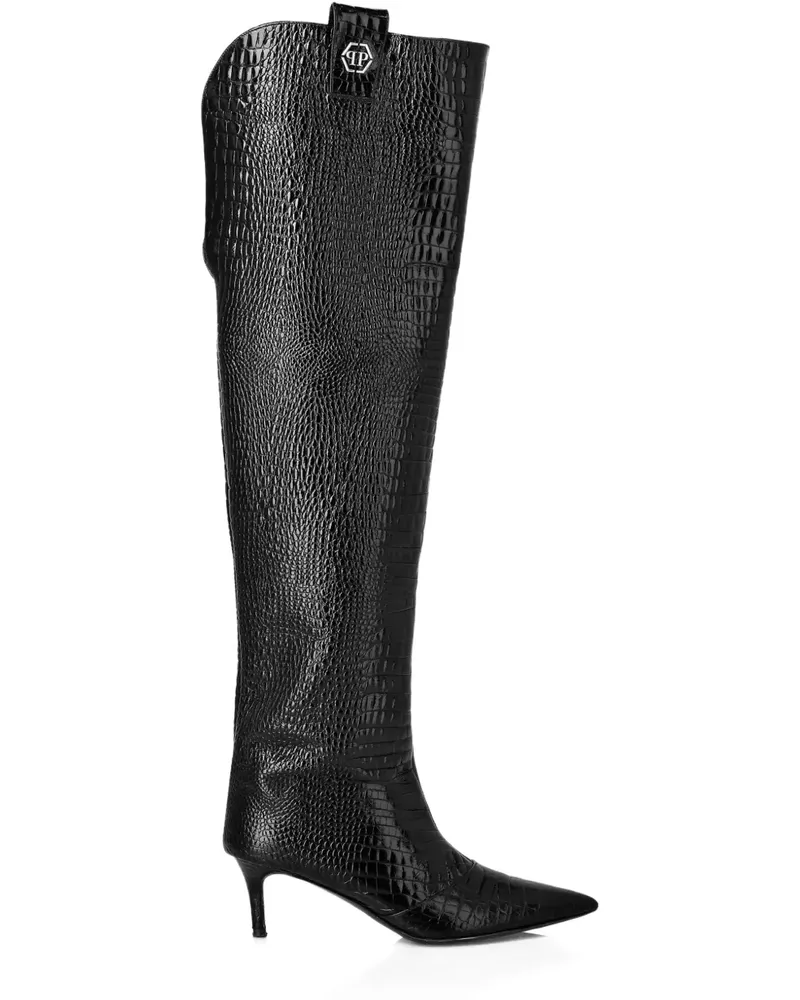 Philipp Plein Overknee-Stiefel mit Stiletto-Absatz - Schwarz Schwarz