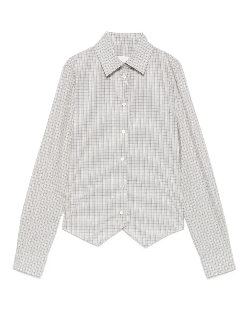 Maison Margiela check-pattern handkerchief-hem shirt - Grau Grau