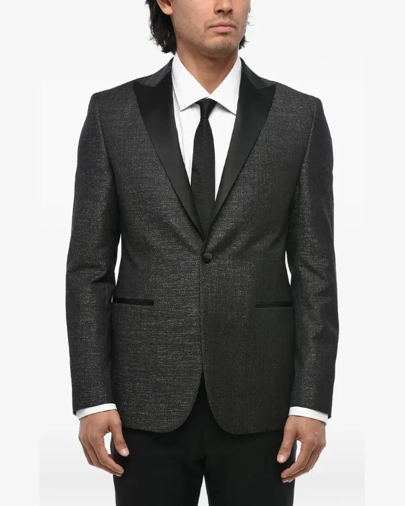 Corneliani satin-lapel blazer - Schwarz Schwarz