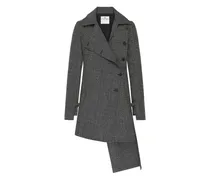 Asymmetrischer Wollmantel - Grau