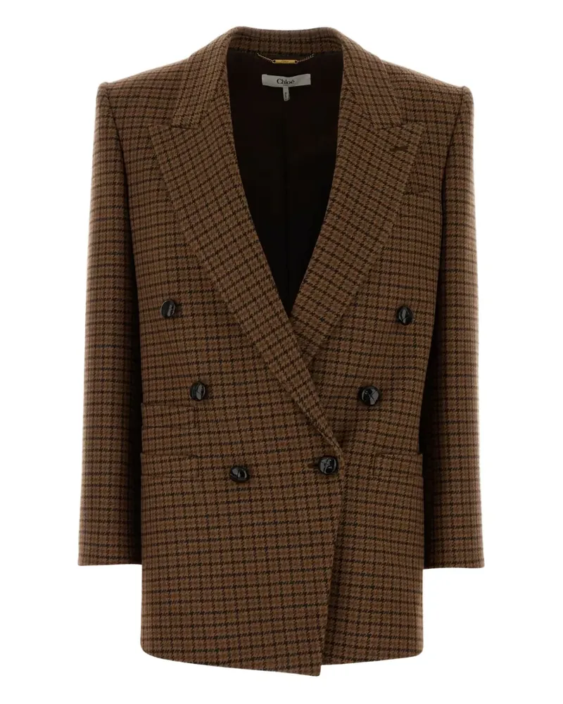 Chloé houndstooth wool blazer - Braun Braun