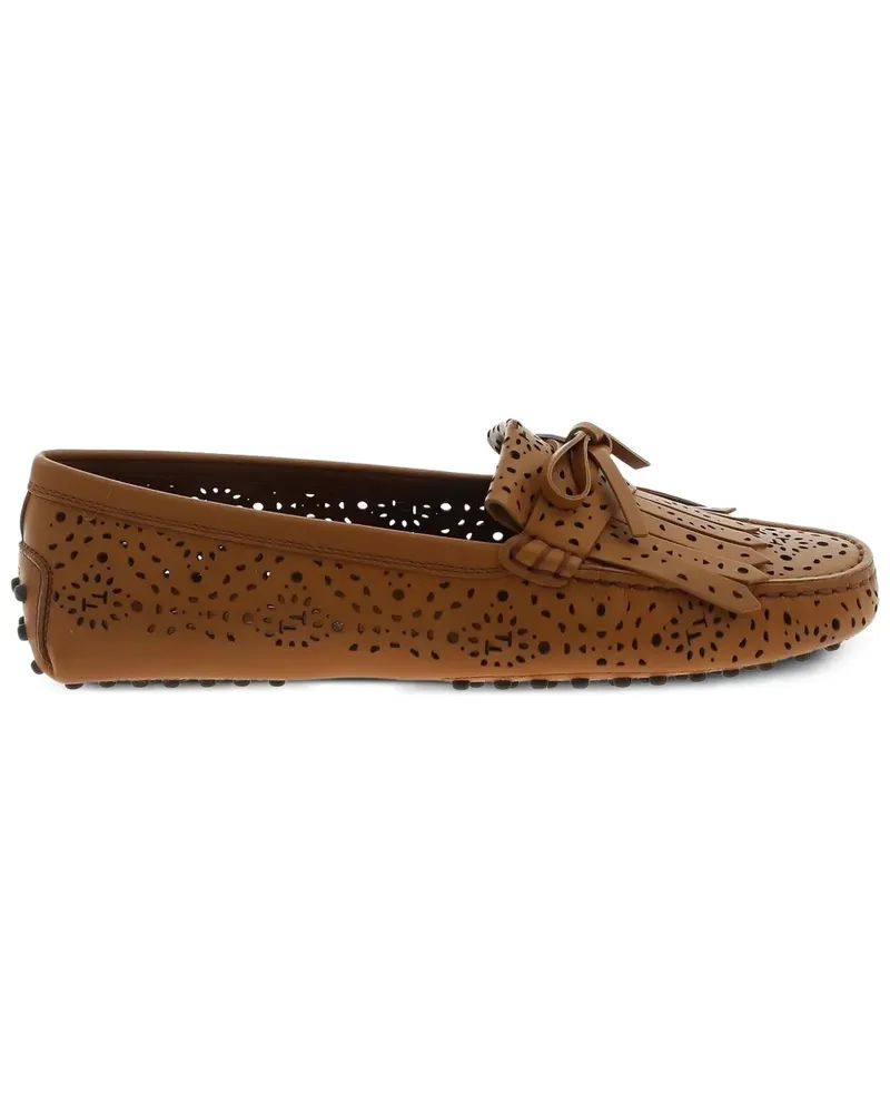 TOD'S perforated tasselled loafers - Braun Braun